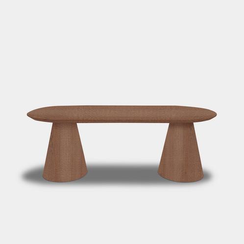 Tafel Plat Ovaal Eikenhout - Set Kegelpoot - Cinnamon, Huis en Inrichting, Tafels | Eettafels