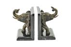 Boekensteunen set - olifant - brons en marmer - decoratie, Ophalen of Verzenden, Nieuw