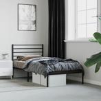 vidaXL Bedframe met hoofdbord metaal zwart 80x200 cm, Huis en Inrichting, Slaapkamer | Bedden, Eenpersoons, Verzenden, Zwart, Nieuw