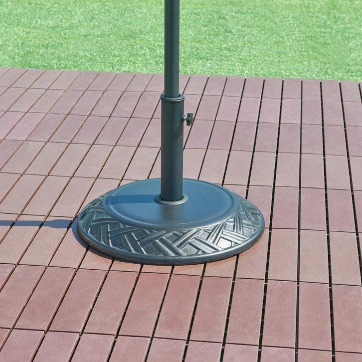 Parasolvoet Bisegna parasolhouder beton rond Ø50x7 cm zwart, Tuin en Terras, Parasols, Verzenden