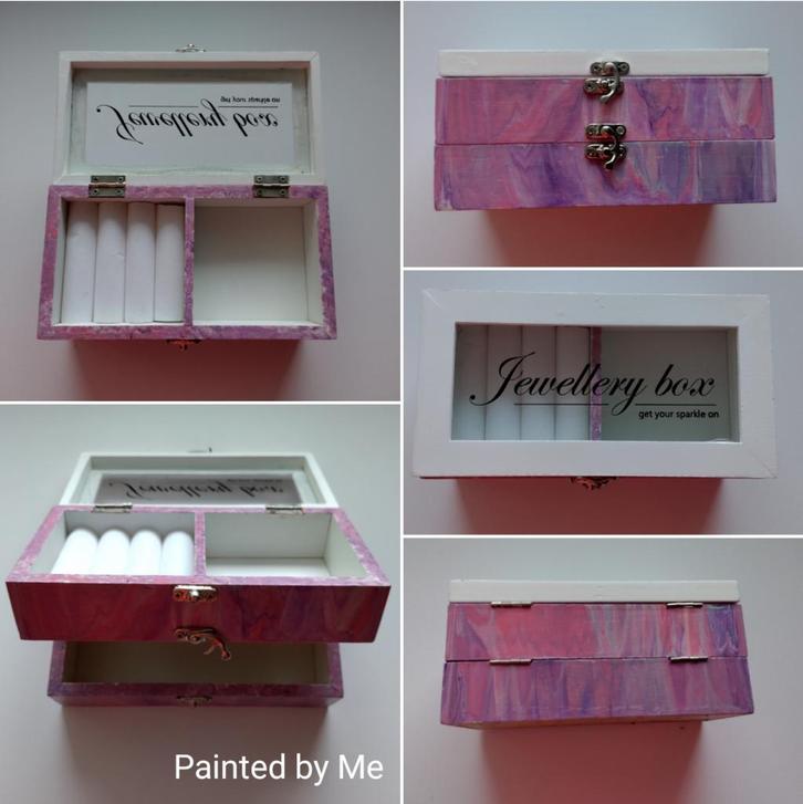 Handgemaakte sieradendoosjes, kunst, klokken en cadeaus, Sieraden, Tassen en Uiterlijk, Beautycases, Met slot, Nieuw, Hardcase