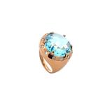 Ring - 18 karaat Roségoud -  7.39ct. tw. Topaas - Diamant -