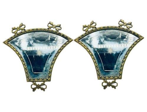 Spiegel (2)- Trapezium - Verguld brons, Antiek en Kunst, Antiek | Overige Antiek