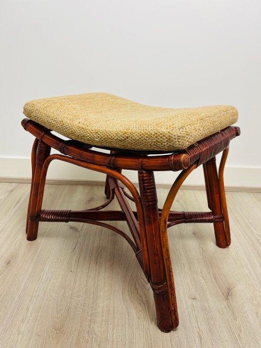 Voetenbank - Vintage Franse rotan bamboe stoel / zitje -, Antiek en Kunst, Kunst | Designobjecten