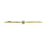 Gouden broche met zirconia (kanonsluiting, gouden sieraden), Sieraden, Tassen en Uiterlijk, Broches, Gebruikt, Overige kleuren