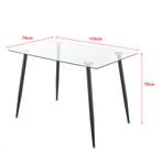 [en.casa] Glazen tafel Hyrynsalmi 75x110x70 cm zwart en tran, Verzenden, Nieuw