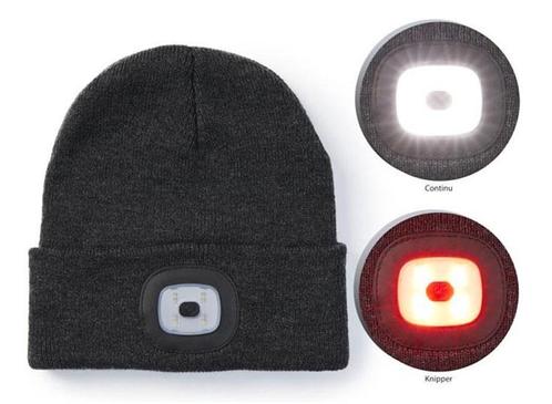 Technosmart Muts met LED Verlichting – Grijze Beanie –, Kleding | Heren, Mutsen, Sjaals en Handschoenen, Nieuw, Verzenden