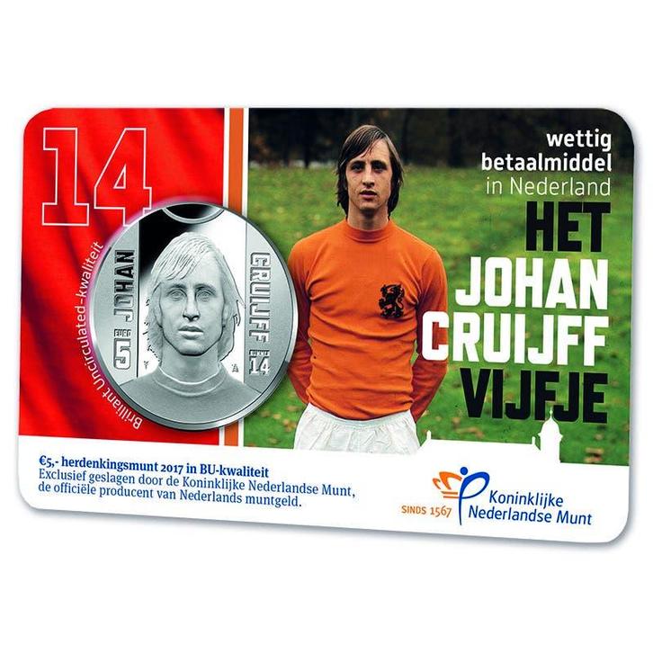 5 Euro 2017 Johan Cruijff BU Coincard, Postzegels en Munten, Munten | Nederland, Verzenden