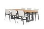 Suns Anzio eetset soft grey met Ovada tafel 280 cm |, Nieuw, Ophalen of Verzenden