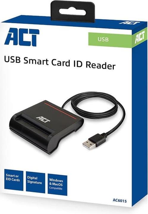 ACT - USB Smart Card ID Reader AC6015, Computers en Software, Overige Computers en Software, Nieuw, Ophalen of Verzenden