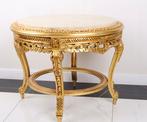 Tafel - Ronde barokstijl antieke tafel met marmeren top -