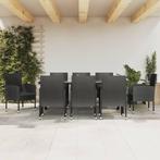 vidaXL 9-delige Tuinset poly rattan en staal zwart, Tuin en Terras, Nieuw, 8 zitplaatsen, Tuinset, Verzenden