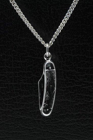 Zilveren Zakmes ketting hanger, Sieraden, Tassen en Uiterlijk, Kettinghangers, Verzenden
