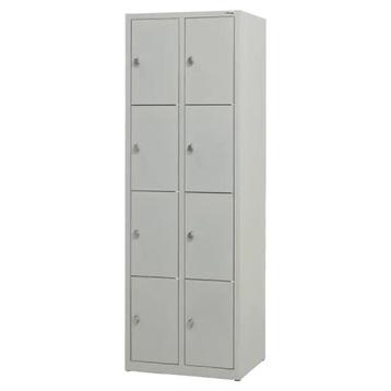 Nieuwe metalen locker | 8 deurs - 2 delig | kluisjes | grijs