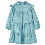 vidaXL Kinderjurk met lange mouwen 104 blauw, Verzenden, Nieuw