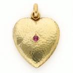 Hanger - 14 karaat Geel goud - 0.09ct. tw. Robijn