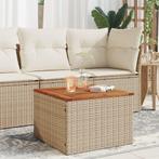 vidaXL Tuintafel 55x55x37 cm poly rattan en acaciahout beige, Tuin en Terras, Tuintafels, Verzenden, Nieuw