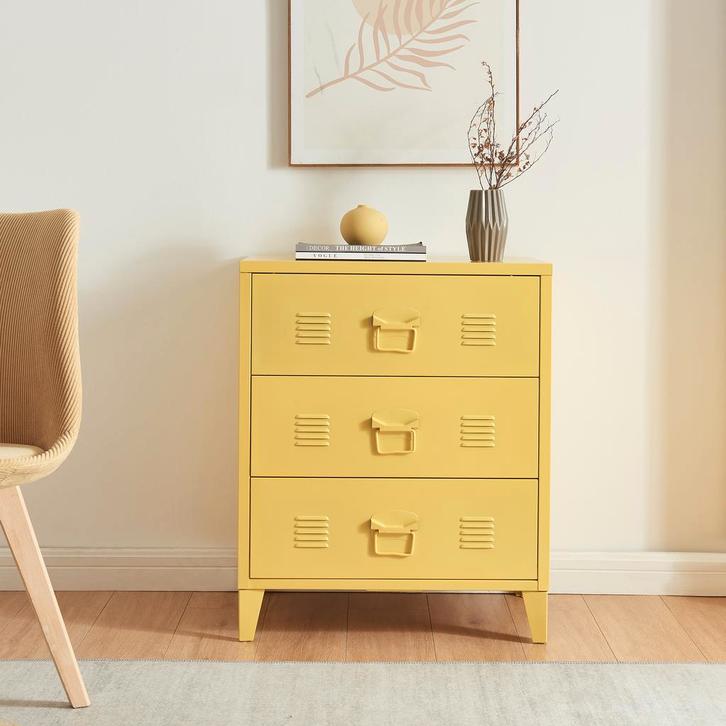 Ladekast Hämeenlinna commode met lades 72x60x40 cm geel [en., Huis en Inrichting, Kasten | Dressoirs, Verzenden