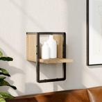 vidaXL Wandschap met stang 20x25x30 cm sonoma eikenkleurig, Huis en Inrichting, Woonaccessoires | Wandplanken en Boekenplanken
