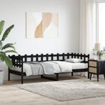 vidaXL Slaapbank 80x200 cm massief grenenhout zwart, Eenpersoons, Verzenden, Zwart, Nieuw