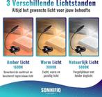 Somnifiq LED Leeslampje met Klem – voor Boek - Amber licht -, Huis en Inrichting, Lampen | Overige, Ophalen of Verzenden, Zo goed als nieuw