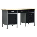 vidaXL Werkbank 160x60x85 cm staal zwart, Doe-het-zelf en Verbouw, Werkbanken, Verzenden, Nieuw