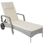 Wicker ligbed Cassis - lichtgrijs