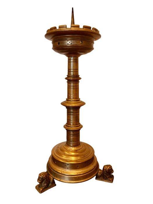 Kandelaar - Brons - Bronzen Kerkkandelaar - 43 cm - 4 kg, Antiek en Kunst, Kunst | Niet-Westerse kunst