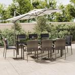 vidaXL 9-delige Tuinset met kussens poly rattan zwart en, Tuin en Terras, Tuinsets en Loungesets, Nieuw, 8 zitplaatsen, Tuinset