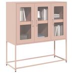 vidaXL Dressoir 100,5x39x107 cm koudgewalst staal roze, Verzenden, Nieuw, Metaal