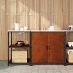 vidaXL Keukenopslag set met plank met opslag 2 pcs Roestig, Verzenden, Nieuw, Bruin
