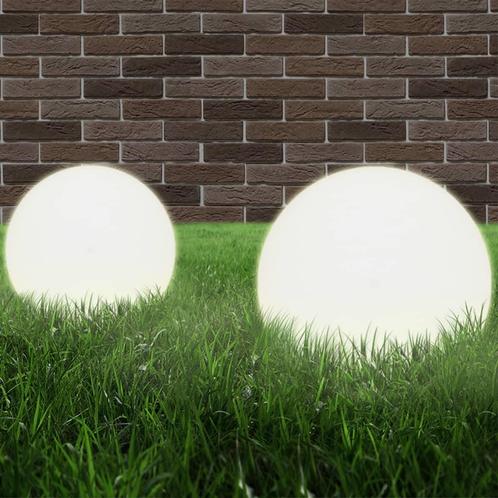 vidaXL LED-bollampen 2 st rond 30 cm PMMA, Tuin en Terras, Buitenverlichting, Nieuw, Verzenden