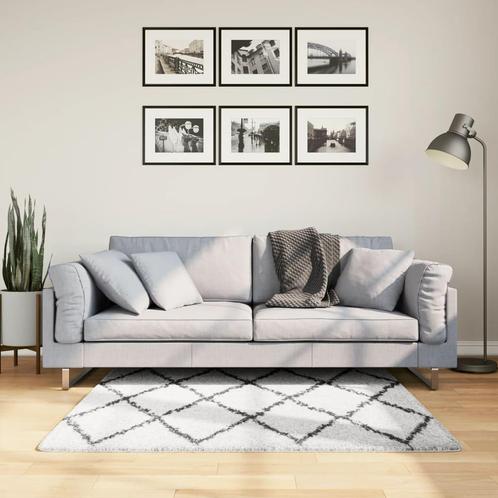 vidaXL Vloerkleed PAMPLONA shaggy hoogpolig 120x120 cm crème, Huis en Inrichting, Stoffering | Tapijten en Kleden, Nieuw, Verzenden