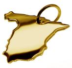 Gouden Landkaart Spanje ketting hanger, Verzenden, Nieuw