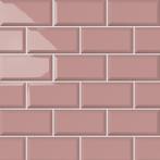 Wandtegel metrotegel 10x20 roze glans wandtegel, Doe-het-zelf en Verbouw, Tegels, Nieuw, Wandtegels, Keramiek, Ophalen of Verzenden