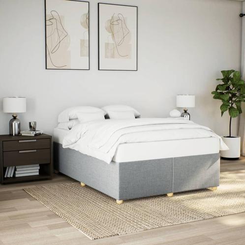 vidaXL Bedframe zonder matras stof lichtgrijs 140x190 cm, Huis en Inrichting, Slaapkamer | Bedden, 140 cm, 190 cm of minder, Grijs