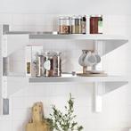 vidaXL Wandschap 2-laags 75x40x60 cm roestvrijstaal, Huis en Inrichting, Woonaccessoires | Wandplanken en Boekenplanken, Verzenden