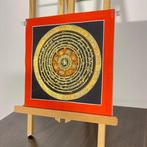 Mandala Mantra with Om and 8 Auspicious Symbols - Thangka