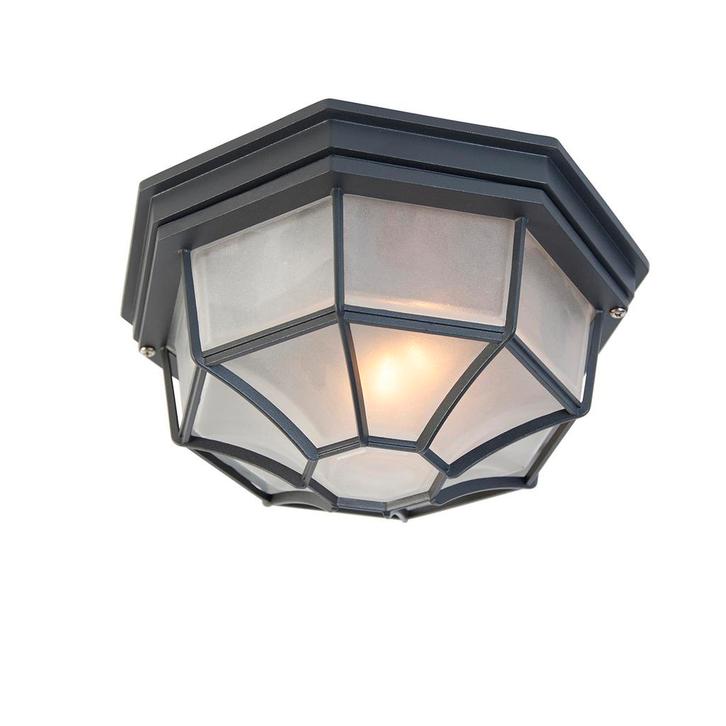 Landelijke plafondlamp donkergrijs 26,5 IP44 - Bri, Tuin en Terras, Buitenverlichting, Nieuw, 50 tot 250 watt