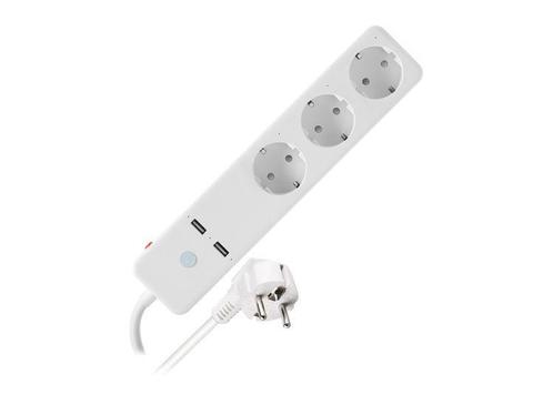 Qnect Wifi Stekkerdoos - 3-Voudig - 2x USB - 1,5 m Snoer -, Doe-het-zelf en Verbouw, Elektra en Kabels, Nieuw, Verzenden