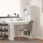 vidaXL Bureau met plank met opslag Wit 122 x 67 x 145 cm, Huis en Inrichting, Bureaus, Verzenden, Nieuw
