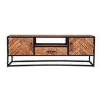 Tv-meubel Mangohout Kjeld 145 cm, 100 tot 150 cm, Verzenden, Nieuw, Minder dan 100 cm