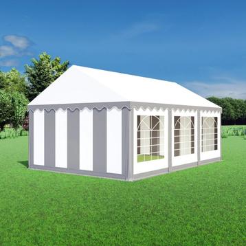 Partytent 4x6 PVC - Classic | Grijs / wit