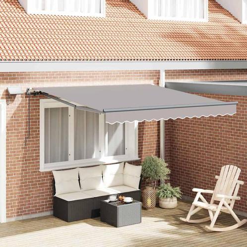 vidaXL Handmatige Inklapbare Luifel met LED Lichtgrijs, Tuin en Terras, Zonneschermen, Nieuw, Verzenden