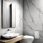 PVC Wandpaneel - Afimera - Calacatta Marmer Wit Grijs Mat, Huis en Inrichting, Woonaccessoires | Wanddecoraties, Ophalen of Verzenden