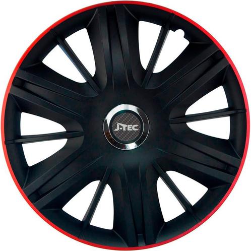 4-Delige J-Tec Wieldoppenset Maximus GTR 15-inch zwart/rood, Auto diversen, Wieldoppen, Nieuw, Verzenden