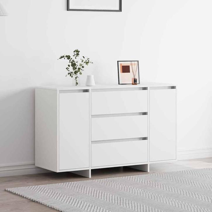 vidaXL Dressoir met lade Wit 120 x 41 x 75 cm Bewerkt hout, Huis en Inrichting, Kasten | Dressoirs, Nieuw, Minder dan 50 cm, Overige houtsoorten