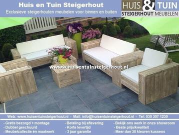 Loungeset Nu Gratis montage Steigerhout loungebank Hoekbank beschikbaar voor biedingen