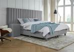 ACTIE! Boxspring Lyon 140 200 Grijs, Verzenden, Nieuw, 140 cm, Twijfelaar