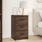 vidaXL Nachtkastje bruin eikenkleur 38 x 38 x 66 cm Bewerkt, Huis en Inrichting, Minder dan 45 cm, Verzenden, Nieuw, 55 tot 70 cm